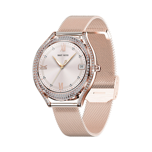 <span class=keywords><strong>Smartwatch</strong></span> di moda con occhiello amolato per donne 1.28 pollici chiamata cardiofrequenzimetro Monitor di ossigeno nel sangue in acciaio dorato <span class=keywords><strong>Smartwatch</strong></span> di lusso - Product Image 3