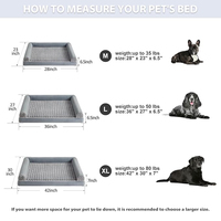 Lit pour chien orthopédique en velours gris personnalisé, grand format, avec mousse à mémoire de forme et tissu rafraîchissant pour un sommeil profond – Vente en gros