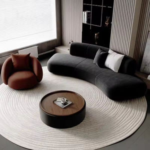 Muebles Modernos para Salón de Belleza Moontree, Sillas de Espera, Juego de Sofás de Tela para Sala de Espera, Sofá Curvo para Sala de Estar - Product Image 1