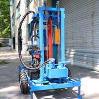 Prix usine Petite foreuse rotative pour roche dure de 100m, machines de forage de puits d'eau souterrains électriques de 150m sur roues en promotion