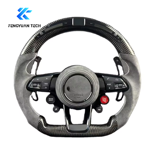 Volante Deportivo de Fibra de Carbono Forjado con Revestimiento de Cuero y Calefacción para <span class=keywords><strong>Audi</strong></span> <span class=keywords><strong>A3</strong></span>/A4/A5/A6/A7/A8/Q5/Q7/TT/RS3 RS4 RS6 R8 Sin <span class=keywords><strong>Airbag</strong></span> - Product Image 5