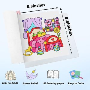 Libro de Colorear con Tinta de Estilo Inverso, Audaz y Fácil, con Doble Estilo: Líneas Clásicas y Diseños Coloridos, Hecho en China - Product Image 3