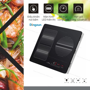 Placa <span class=keywords><strong>de</strong></span> <span class=keywords><strong>Inducción</strong></span> Eléctrica Integrada <span class=keywords><strong>de</strong></span> 3 Quemadores, 4000W, Control Táctil, Zona Flexible, <span class=keywords><strong>Siemens</strong></span> IGBT, Acero Inoxidable, para Hogar y Hotel - Product Image 4