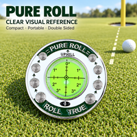 Niveau à bulle de lecture de pente de golf double face en métal pour aide au putting, outil de lecture de pente pour golfeur, cadeau et entraînement