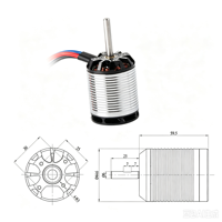 Moteur Brushless FlashHobby H550 1220KV, arbre de 6 mm, 3-6S, 347g, haute puissance, pour hélicoptère et avion de classe 550/600, OEM/ODM