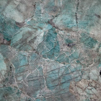 Dalle de quartzite vert amazonite - Pierre naturelle vert turquoise avec veinage blanc pour comptoir, mur et sol, polie