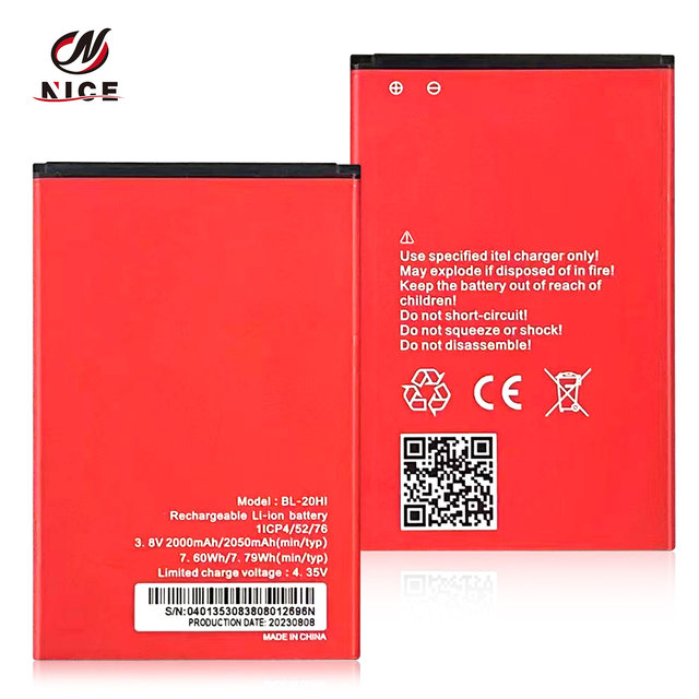 BL-20Hi OEM High Capacity Li-ion Mobile Phone Battery Compatible for Itel A16 A23 A32F Batteira