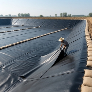 Géomembrane HDPE 1,0 mm GM13 Lisse 8 m de large pour l'exploitation minière, les décharges, les étangs, les barrages, les réservoirs, anti-UV, imperméable, usine avec 61 ans d'expérience - Product Image 2