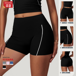 Zechuang กางเกงโยคะเอวสูงสำหรับผู้หญิง, กางเกงกีฬาวิ่งขาสั้นสีเทา DDK8838 - Product Image 4