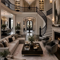 Ensemble de canapés de salon haut de gamme de designer, solution de mobilier de chambre sur mesure, tête de lit moelleuse de qualité supérieure pour projets de villas de luxe
