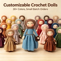 Poupée Hijab en Crochet Islamique Personnalisable en Petites Séries, Jouet Amigurumi Fait Main en Coton Pur Doux et Sûr, OEM Marque Privée