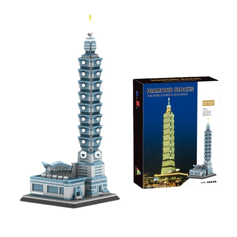 Penjualan laris blok mainan bangunan Landmark terkenal di dunia untuk hadiah mainan Puzzle anak-anak batu bata klasik Lego