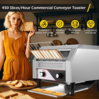 Grille-pain à convoyeur commercial en acier inoxydable, 450 tranches, grille-pain à sandwich, équipement de cuisine pour restaurant, fabricant