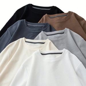 เสื้อฮู้ดสวมหัวแบบสวมหัวสำหรับผู้ชายเสื้อมีฮู้ดผ้าคอตตอนคอกลมปักลายสีพื้นสำหรับฤดูใบไม้ร่วง - Product Image 3