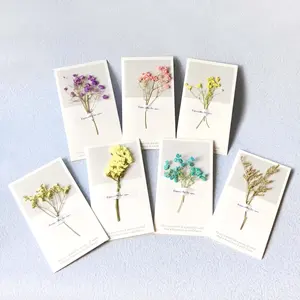Dried flower card The ins photo props mini bouquet flower cards handmade three-dimensional dried flowers greeting cards