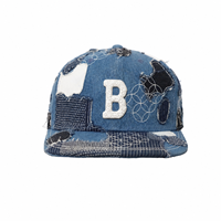 Nueva Llegada, Gorra Snapback Desgastada con Letra B Bordada, Camuflaje, Mezclilla, Unisex, Estilo Hip Hop Urbano, Venta al Por Mayor