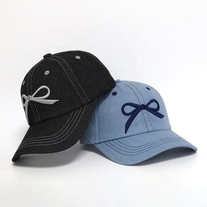 Casquettes de baseball décontractées en jean délavé vintage à 6 panneaux avec logo brodé personnalisé pour <span class=keywords><strong>femme</strong></span> – Vente en gros à prix réduit - Product Image 3