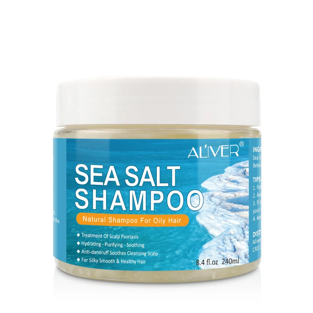 ALIVER Shampooing au sel de mer de haute qualité efficacement antipelliculaire Rafraîchissant Contrôle de l'huile Anti-Off Shampooing pour le soin des cheveux