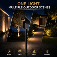 Luz LED de Alta Luminosidad con Enchufe, 110lm/W, 50000 Horas de Duración, 2700K-6500K, Ángulo de Iluminación Ajustable para Árboles y Arbustos