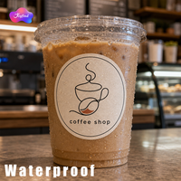 Autocollants personnalisés avec logo de café, imperméables, durables, en vinyle découpé, en rouleau, pour gobelets à café et emballages à emporter