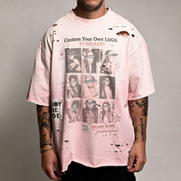 T-shirt graphique imprimé DGT en coton 100% pour homme, effet vieilli et délavé, fournisseur de t-shirts vintage à marque privée