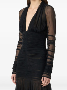 <span class=keywords><strong>Robe</strong></span> plissée à taille cintrée en maille noire transparente Bettergirl 2025 - Product Image 2