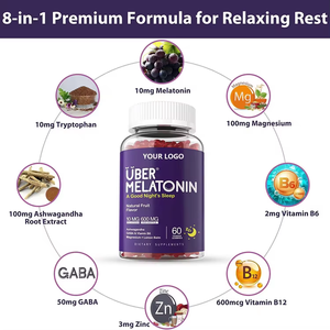 OEM 10mg Melatonin Gummies Vegan suplemen tidur untuk dewasa vitamin dalam permen Gummy dosis - Product Image 5