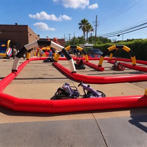 Pista de carreras de Go Kart inflable, juego deportivo portátil, parachoques, pista de coche, pista de carreras de bolas Zorb de aire, <span class=keywords><strong>juegos</strong></span> de patio de recreo para interiores y exteriores - Product Image 1