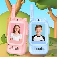 Jouet interphone vidéo pour enfants, lot de 2 talkies-walkies portatifs avec écran LCD, caméra, fonction press-to-talk, cordon anti-perte pour garçons et filles