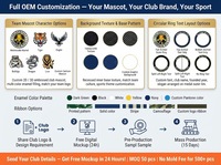 Médaille de club de rugby personnalisée en alliage de zinc poli durable gravée au laser, mascotte 3D Helenvale Hornets, récompense sportive