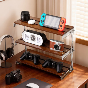 Desktop organizer, multi-tiered <b>storage</b> rack, folding cup holder, office countertop shelf, tiered <b>storage</b> rack - Product Image 1