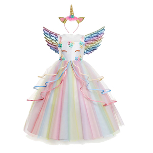Vestito da bambina unicorno tutù fantasia arcobaleno <span class=keywords><strong>principessa</strong></span> ragazze festa di compleanno per bambini bambini unicorno si esibiscono - Product Image 4