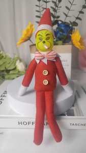 Wholesale Christmas Grinch Elf Plush Toy Stuffed Animal PP Cotton Filled Stress Relief Washed Green Monster <b>Doll</b> - Product Image 3