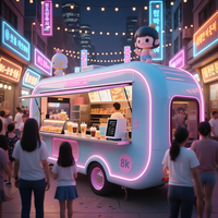 Remorque alimentaire mobile personnalisée, camion de restauration rapide isolé, chariot de cuisine résistant à la rouille avec alimentation intégrée pour la restauration de rue