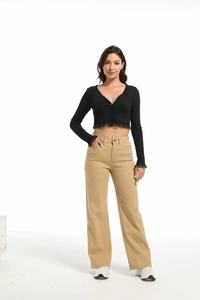 Jeans <span class=keywords><strong>de</strong></span> Mezclilla <span class=keywords><strong>de</strong></span> Pierna Recta para Mujer <span class=keywords><strong>de</strong></span> Alta Calidad, Nuevo Estilo Casual, Elemento <span class=keywords><strong>de</strong></span> Moda Sencillo, Lavado - Product Image 3