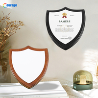 Plaques en bois en forme de bouclier, impression sur feuille d'aluminium MB-04