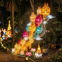 Grande décoration interactive de lanternes pour parc d'attractions, pour le Nouvel An, utilisation intérieure/extérieure, spectacle de lumière pour parc à thème