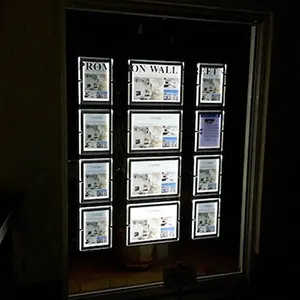 Clear Acrylic & LED Backlit Window & Wall Displays for Real Estate Listings Rentals