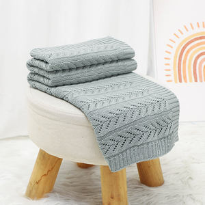 ผ้าห่มสำหรับเด็กผ้าคอตตอนถัก<span class=keywords><strong>สี</strong></span>ทึบดีไซน์กลวงปรับแต่งได้ - Product Image 5