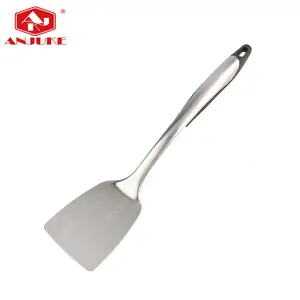 ANJUKE Spatule Wok en acier inoxydable de grande taille Spatule de cuisine à long manche