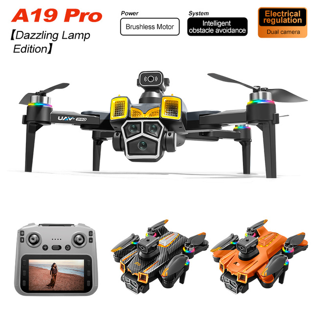 A19 Screen-Controlled Drone 5.6-inch Brushless Motor Optical Flow Foldable Quadcopter Beginner-Friendly 8k Camera Outdoor Aerial