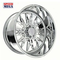 Rines de Aleación de Aluminio Forjado Personalizados Speedmega 26x14-26x16 8x180/170 con Acabado Plateado Pulido para Camionetas Elevadas