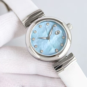 Nuevo reloj de pulsera elegante para mujer, moderno y superventas, con incrustaciones de moissanita, diseño de tres manecillas y correa de cuero. - Product Image 2