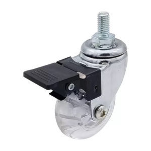 4 Stück 2 Zoll verzinkte Rad rolle aus Zink legierung mit M8x15mm Schraube Swift Stem Rollers Hardware - Product Image 2
