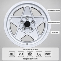 Jantes en alliage poli argenté à 5 branches en forme d'étoile, 17, 18, 19, 20, 22 pouces, 6061 T6, OEM, vente en gros, directement de l'usine, compatibles avec Ferrari 308 GTS