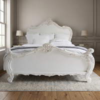 Cadre de lit baroque en bois de palissandre massif de luxe français, mobilier de chambre à coucher moderne antique, hôtel, lit king-size, démontable