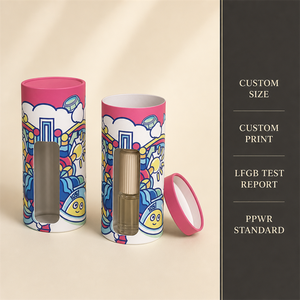 Emballage en tube de papier imprimé sur mesure, boîte cylindrique avec fenêtre pour présentation en magasin, boîte cadeau - Product Image 1