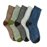 Chaussettes mi-mollet décontractées pour hommes, doublées polaire, en tissu éponge, épaisses et chaudes pour l'hiver, style ras du cou, respirantes, avec positionnement du logo ODM, vente en gros