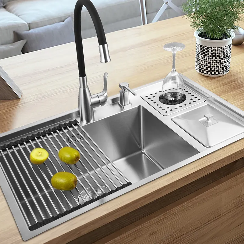 Yeni stil yüksek kaliteli çok fonksiyonlu undermount bar lavabo mutfak lavabo kupası çalkalayıcı 304 paslanmaz çelik el yapımı mutfak lavaboları için
