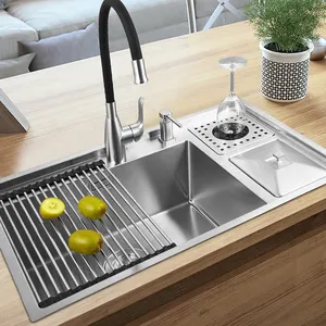 Nouveau Style haute qualité multifonction sous les barres évier cuisine évier tasse rinceur 304 acier inoxydable à la main éviers de cuisine pour